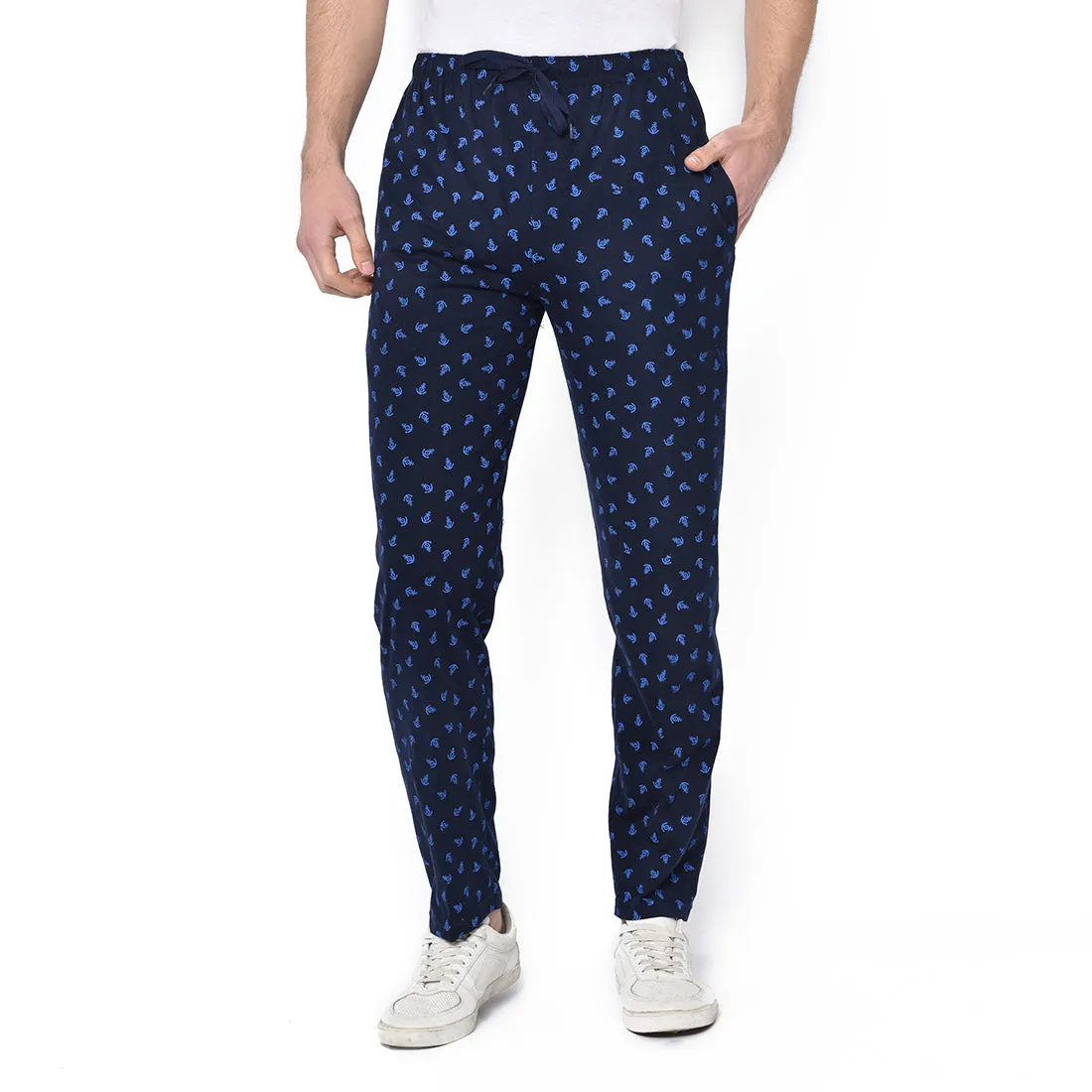 Vimal Jonney Dark Blue Cotton Trackpant For Men's