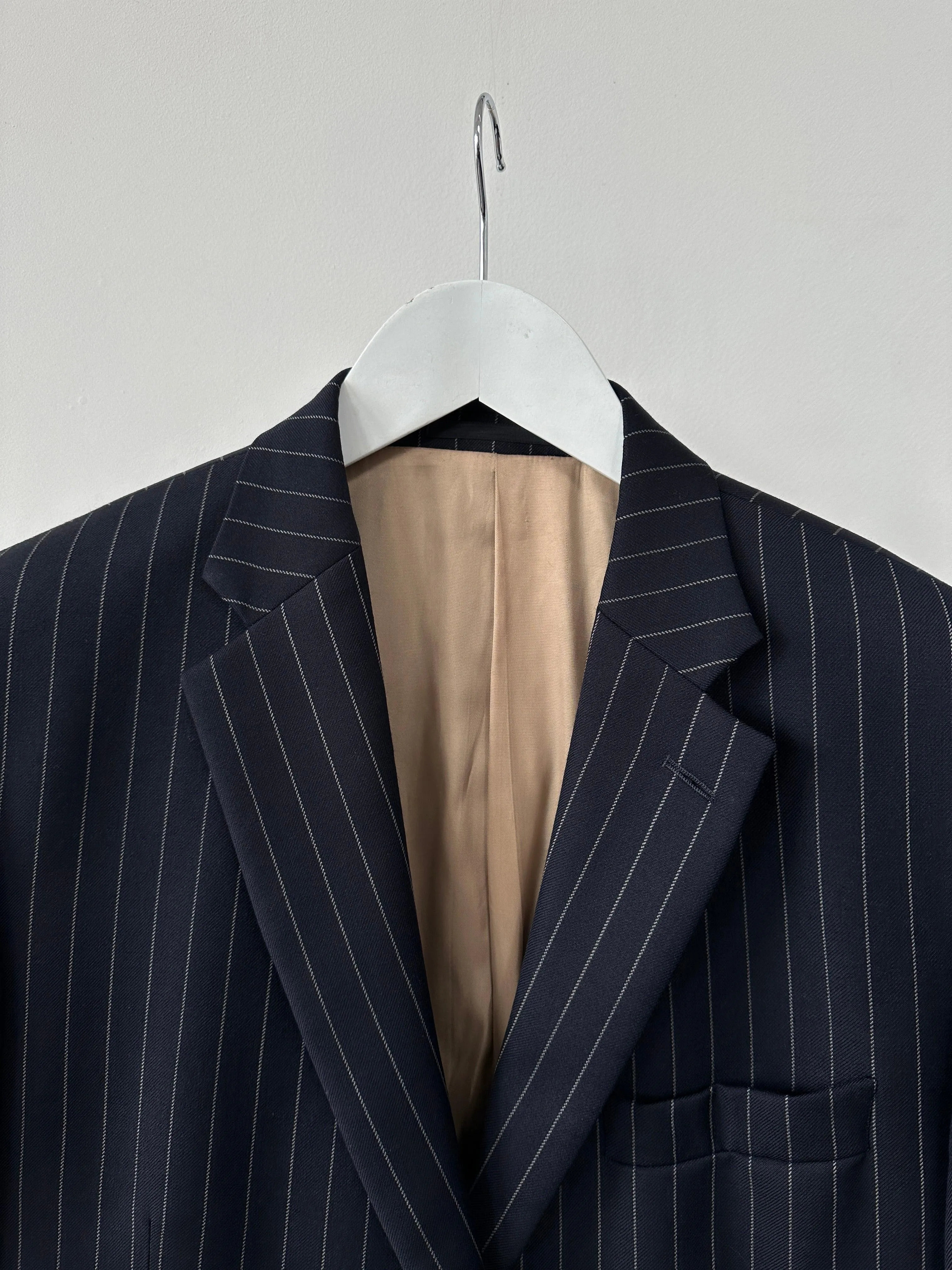 Vintage Pinstripe Pure Wool Single Breasted Blazer - 42R/XL