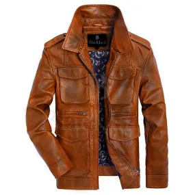 Waxed Biker Slim Fit Sheep Leather Jacket