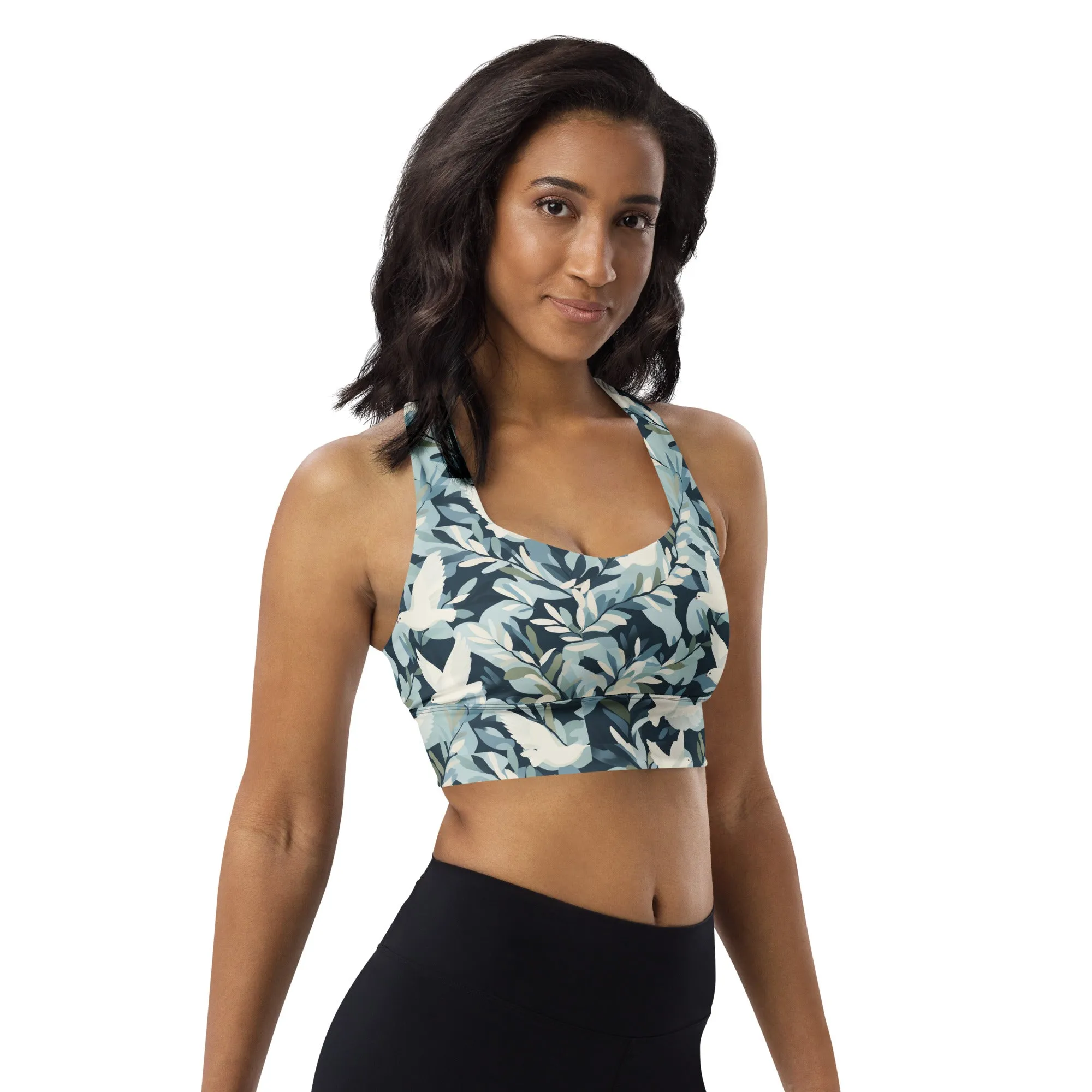 Welly Longline Recycled Sports Bra - PeaceBlast