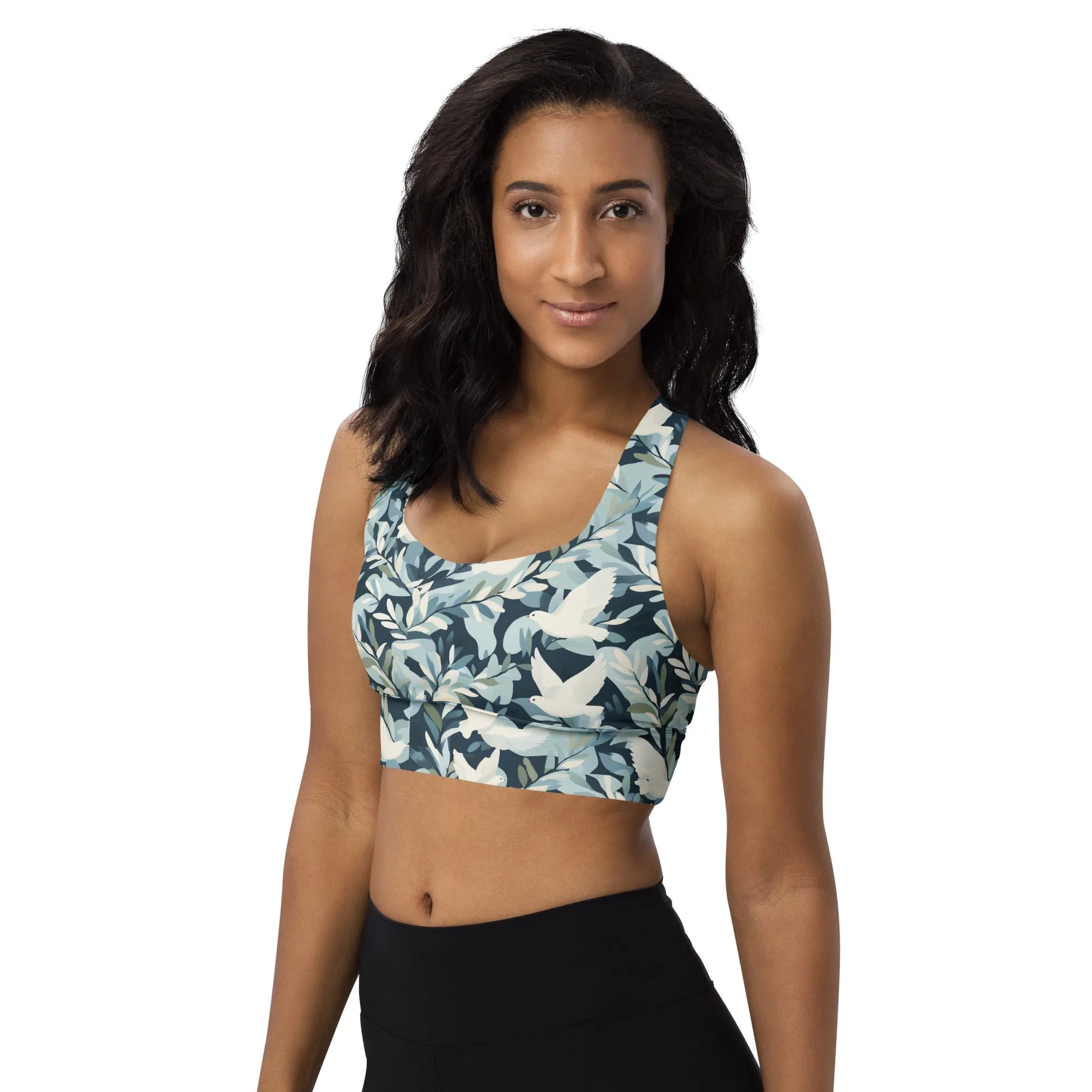 Welly Longline Recycled Sports Bra - PeaceBlast