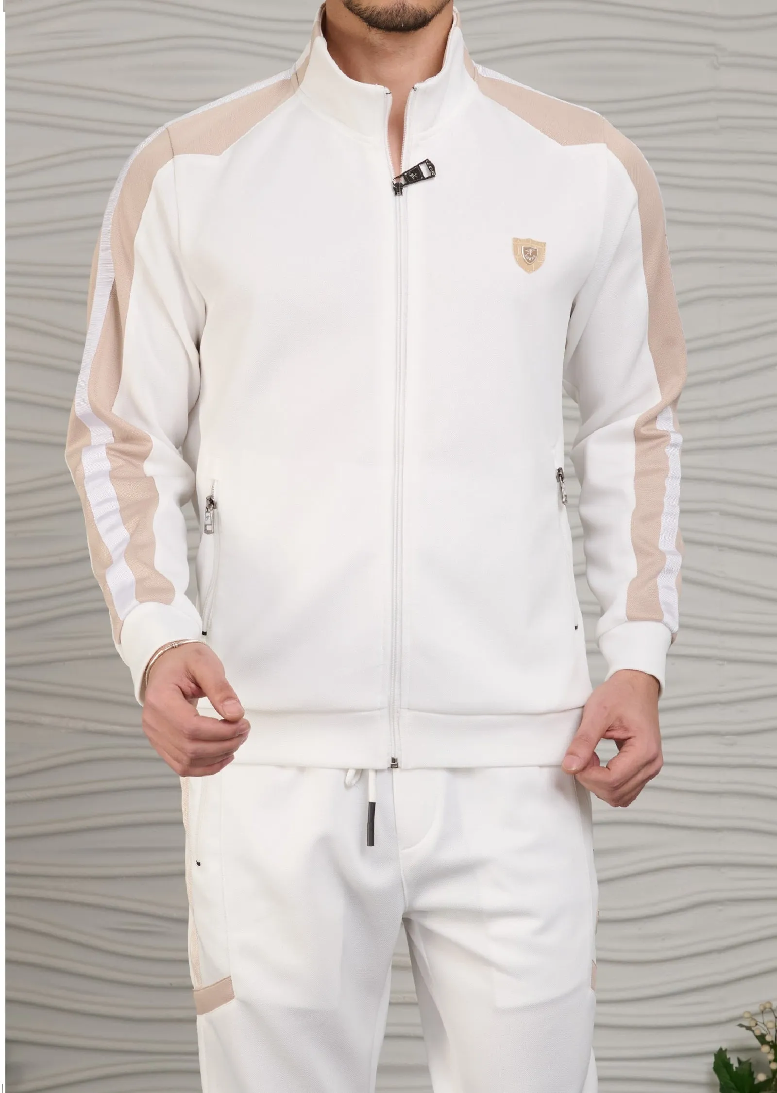 White Contrast 2-pcs Tracksuit