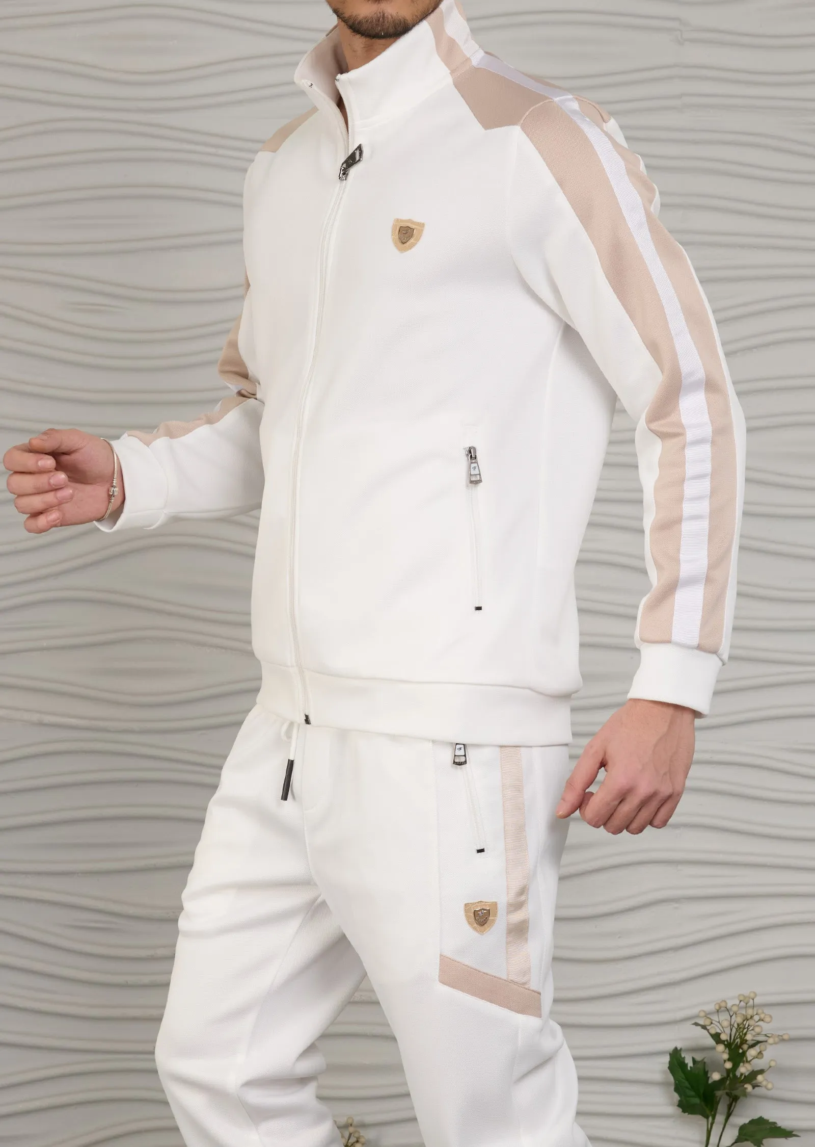 White Contrast 2-pcs Tracksuit