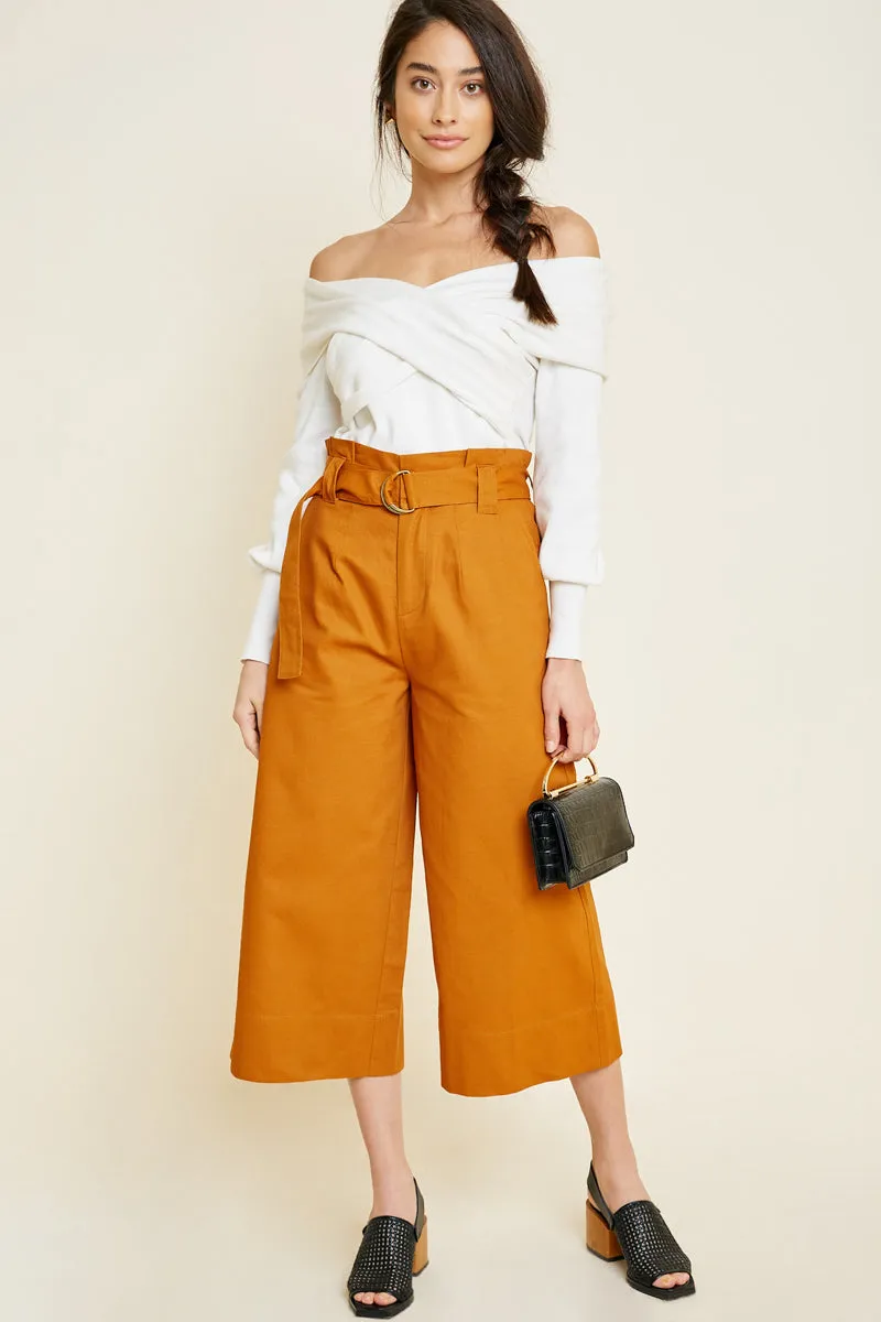 Women's Cropped Wide Leg Trousers