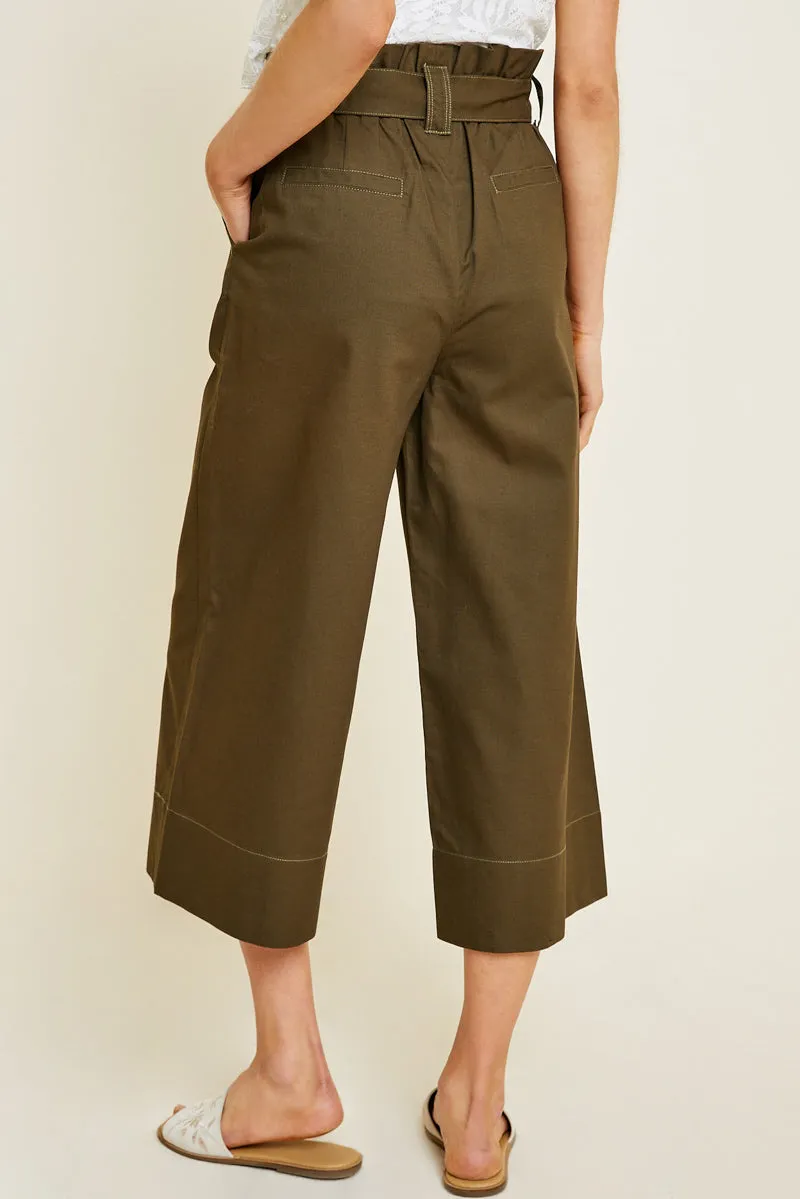 Women's Cropped Wide Leg Trousers