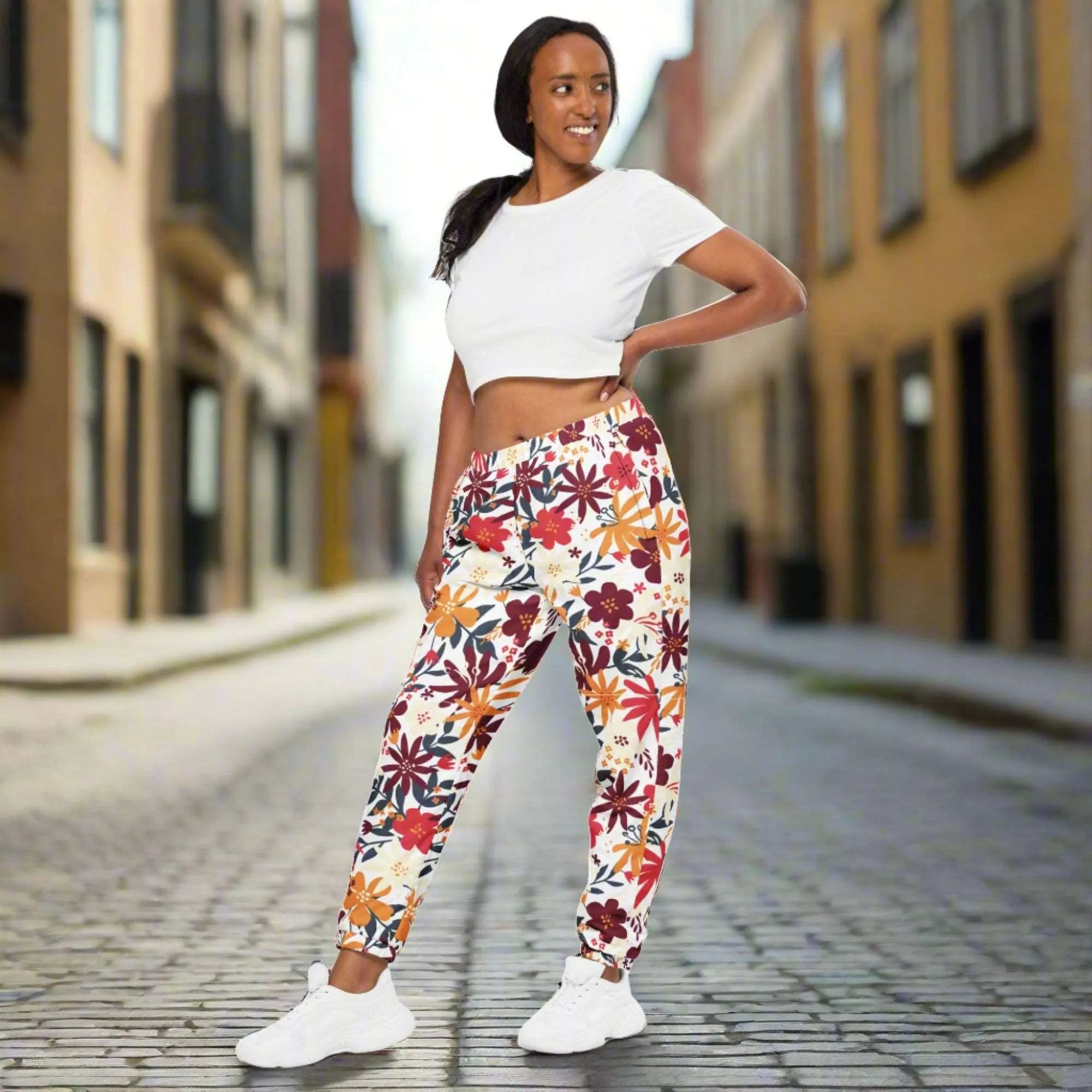 Women's Flower Garden Pattern Track Pants