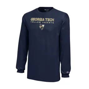 Youth Georgia Tech Stacked Buzz Long Sleeve T-Shirt